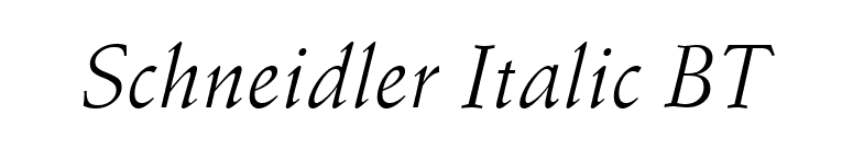 Schneidler Italic BT font preview