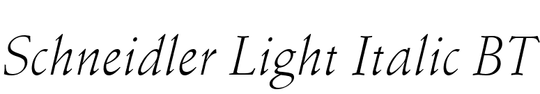 Schneidler Light Italic BT font preview