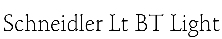 Schneidler Lt BT Light font preview