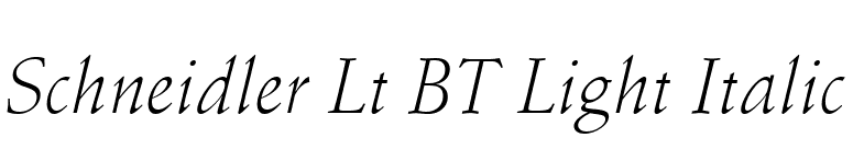 Schneidler Lt BT Light Italic font preview