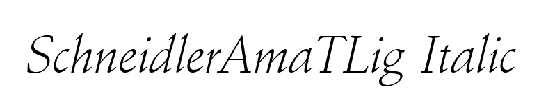 SchneidlerAmaTLig Italic font preview