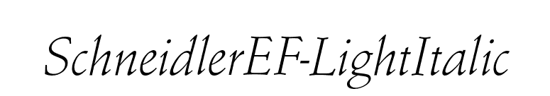 SchneidlerEF-LightItalic font preview