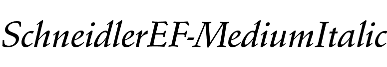 SchneidlerEF-MediumItalic font preview