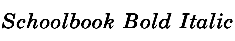Schoolbook Bold Italic font preview