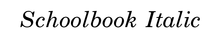 Schoolbook Italic font preview