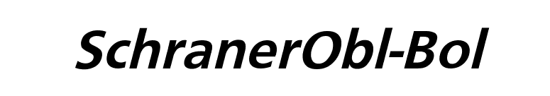 SchranerObl-Bol font preview