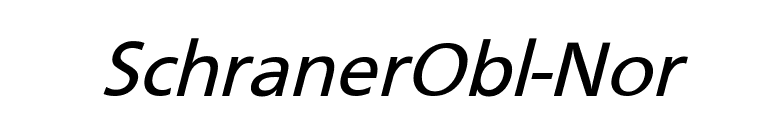 SchranerObl-Nor font preview
