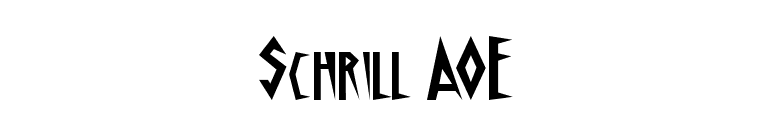 Schrill AOE font preview