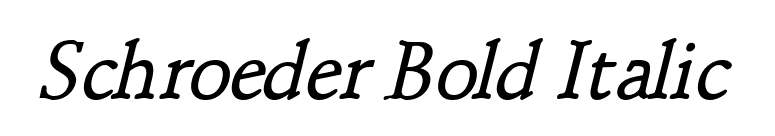 Schroeder Bold Italic font preview