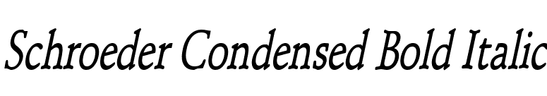 Schroeder Condensed Bold Italic font preview