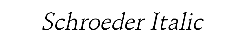 Schroeder Italic font preview