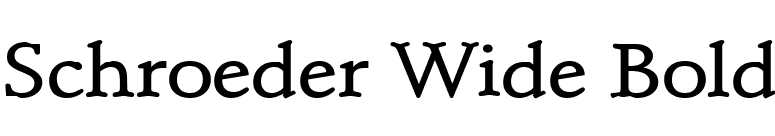 Schroeder Wide Bold font preview