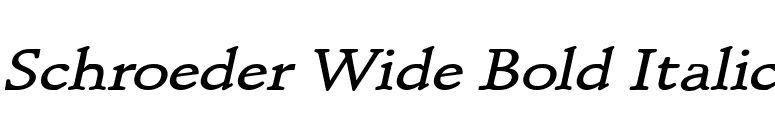 Schroeder Wide Bold Italic font preview