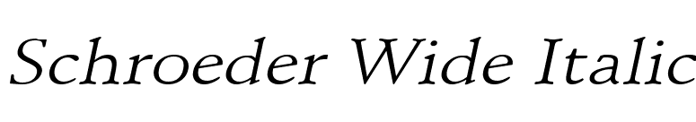 Schroeder Wide Italic font preview