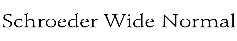 Schroeder Wide Normal font preview