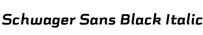 Schwager Sans Black Italic font preview