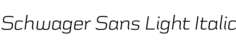 Schwager Sans Light Italic font preview