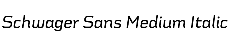 Schwager Sans Medium Italic font preview