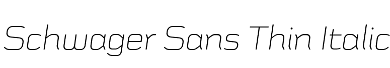 Schwager Sans Thin Italic font preview
