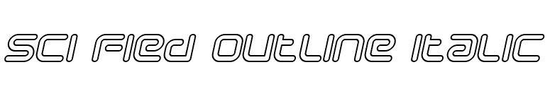 Sci Fied Outline Italic font preview