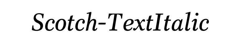 Scotch-TextItalic font preview