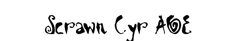 Scrawn Cyr AOE font preview