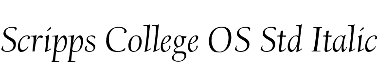 Scripps College OS Std Italic font preview