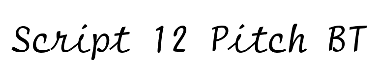 Script 12 Pitch BT font preview