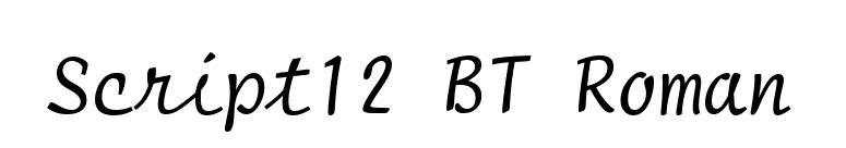 Script12 BT Roman font preview