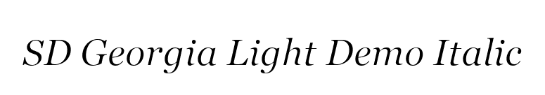 SD Georgia Light Demo Italic font preview
