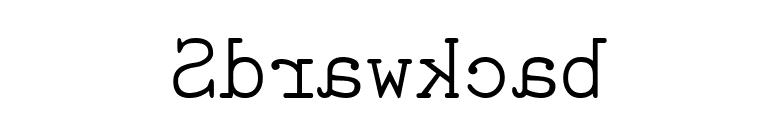 Sdrawkcab font preview