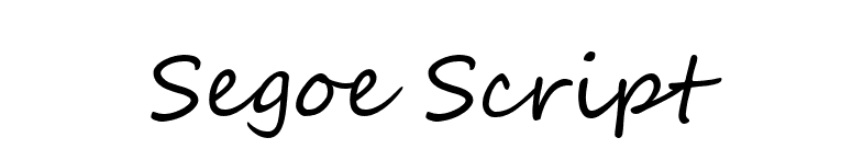 Segoe Script font preview