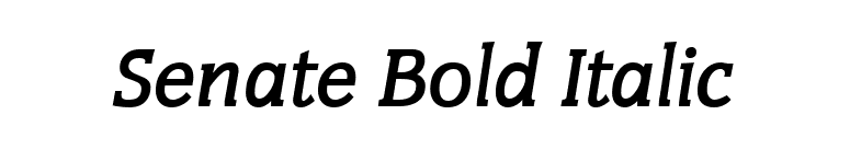 Senate Bold Italic font preview