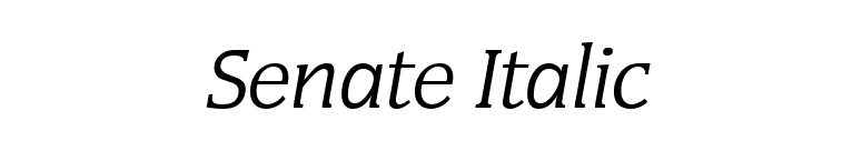 Senate Italic font preview