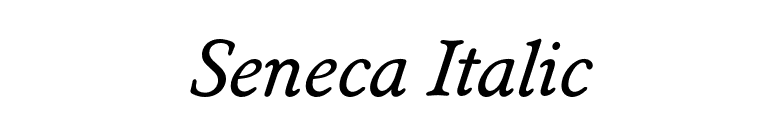 Seneca Italic font preview