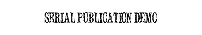 Serial Publication Demo font preview