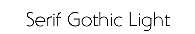 Serif Gothic Light font preview