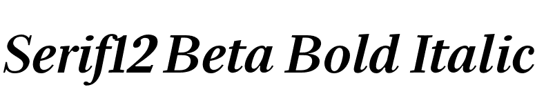 Serif12 Beta Bold Italic font preview