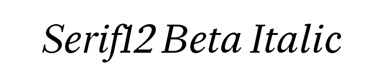 Serif12 Beta Italic font preview