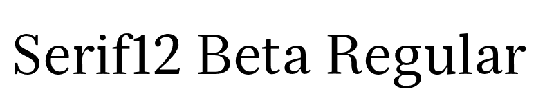 Serif12 Beta Regular font preview