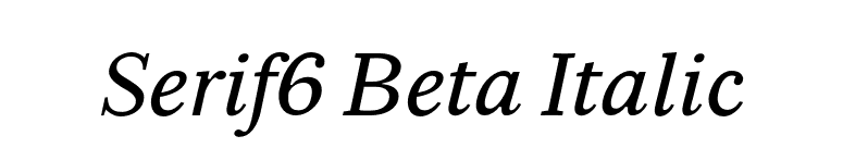 Serif6 Beta Italic font preview