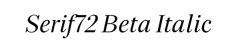 Serif72 Beta Italic font preview
