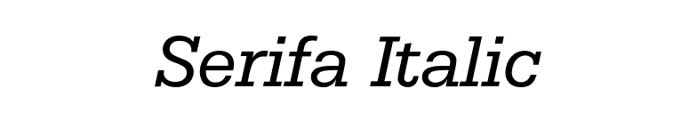 Serifa Italic font preview