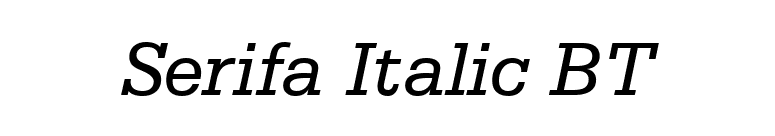 Serifa Italic BT font preview
