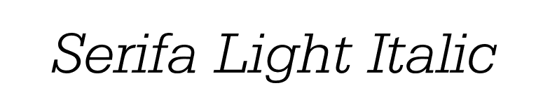 Serifa Light Italic font preview