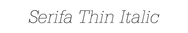 Serifa Thin Italic font preview