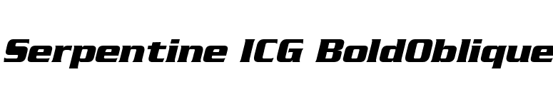 Serpentine ICG BoldOblique font preview