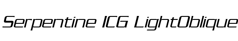 Serpentine ICG LightOblique font preview