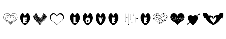 Sexy Love Hearts font preview
