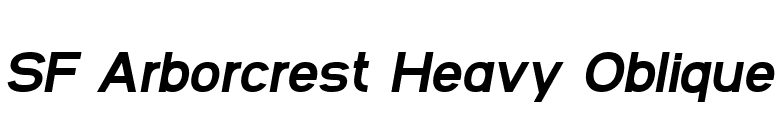 SF Arborcrest Heavy Oblique font preview